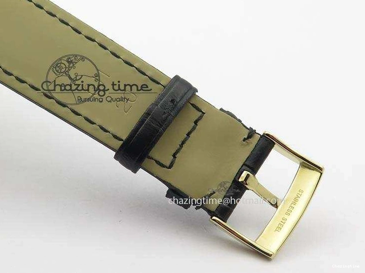 0220 De Ville MK 1:1 Best Edition YG Blue Dial On Black Leather Asian Seagull T1701 (Sec@6) Upgraded 8234